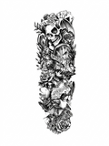 Dual Skull & Clock Full Sleeve Tattoo