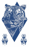 Geometric Tiger & Tribal Tattoo