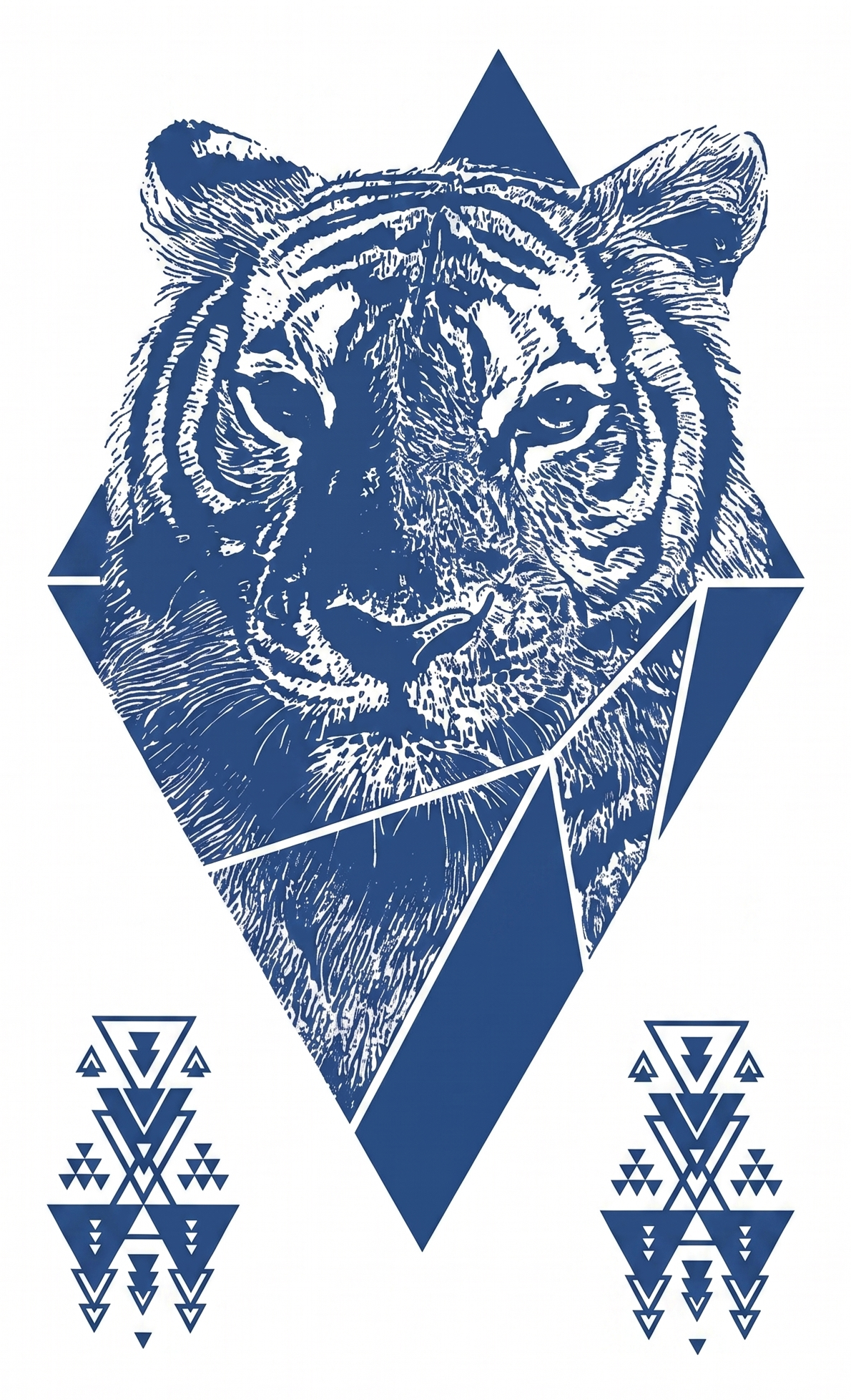 Geometric Tiger & Tribal Tattoo
