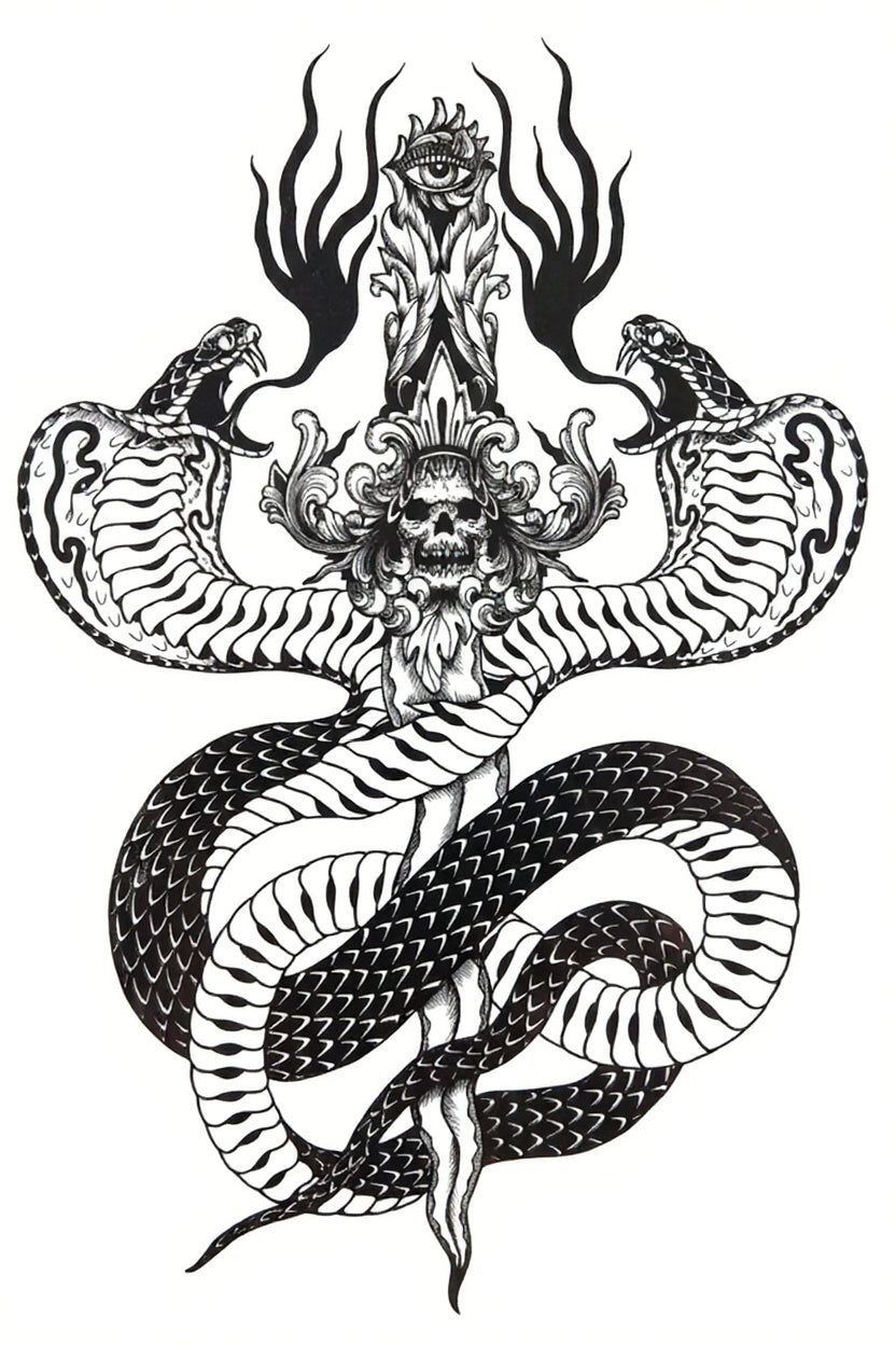 Twin Cobra Skull Occult