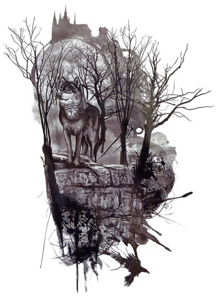 Wolf on Ancient Ruins Gothic