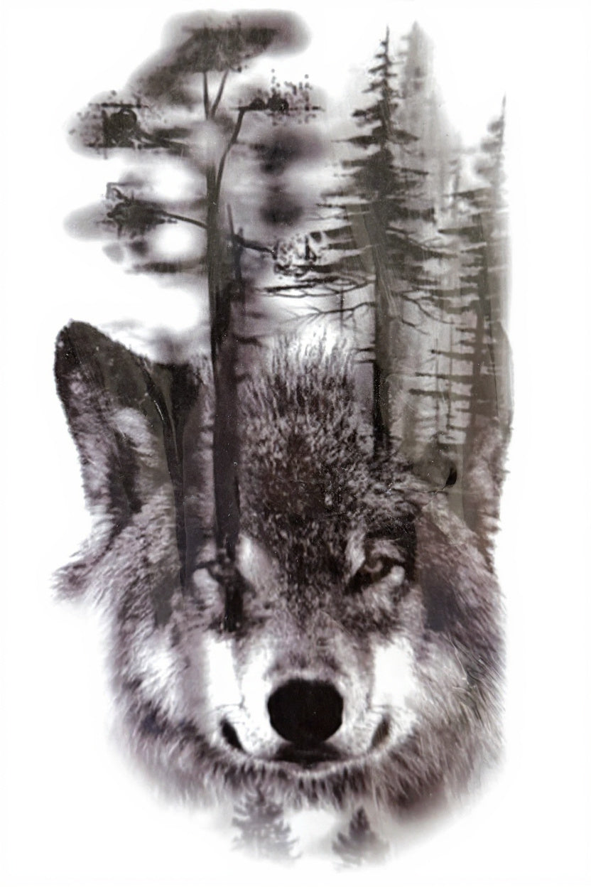 Wolf Forest Double Exposure