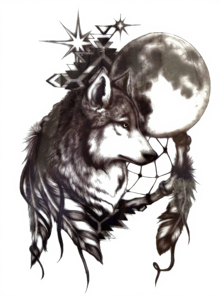 Wolf Moon Tribal Dreamcatcher