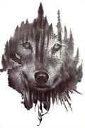 Wolf Pine Forest Ink Drip