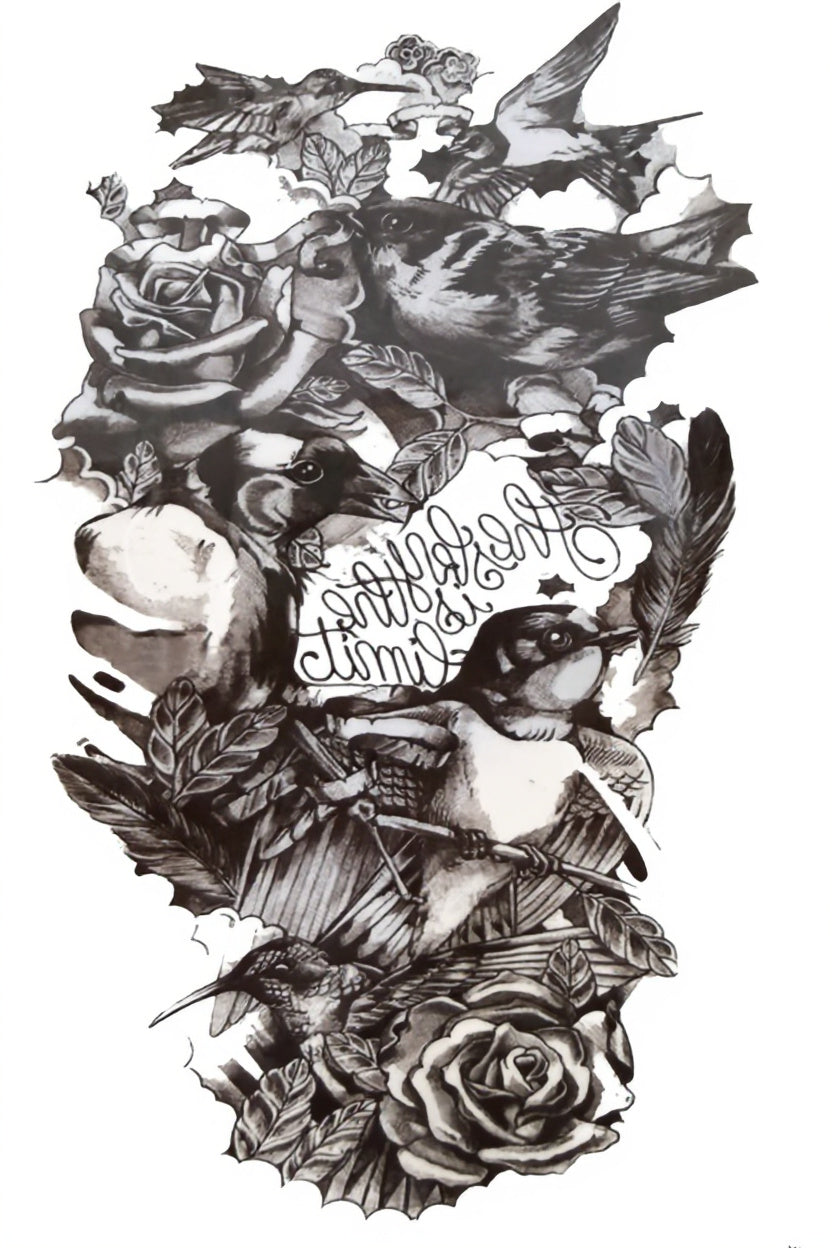 Birds and Roses Half Sleeve