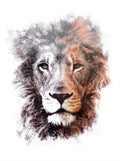 Lion Two Tone Realistic Portrait