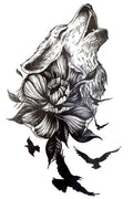 Howling Wolf Floral Ravens