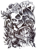Skull, Roses & Playing Cards Tattoo