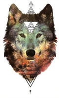 Cosmic Wolf Geometric Tattoo