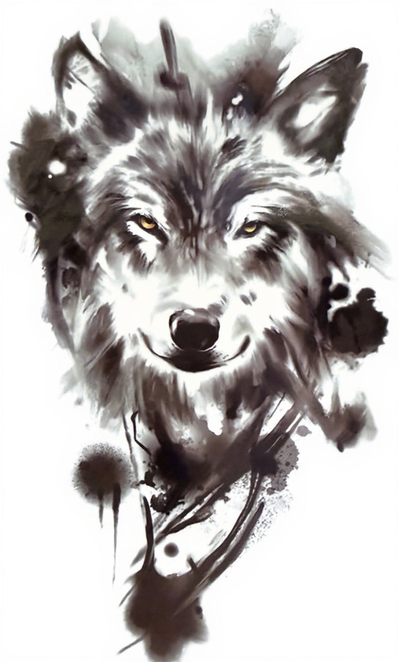 Watercolor Wolf Tattoo