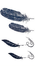 Realistic Blue Feathers Set