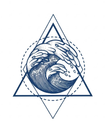 Sacred Wave Geometric Tattoo