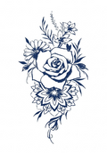 Rose & Wildflower Bouquet Tattoo