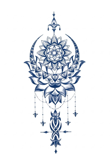 Lotus Moon Mandala Tattoo