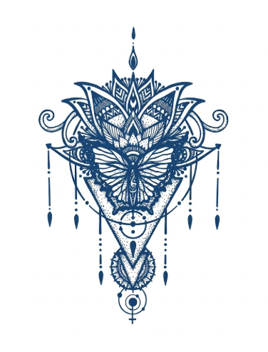 Butterfly Lotus Sacred Geometry Tattoo