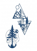 Geometric Nature Landscape Duo Tattoo