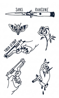 Sans Rancune Dark Art Tattoo Set