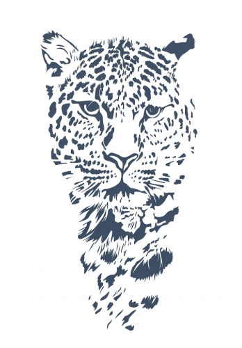 Fading Leopard Portrait Tattoo