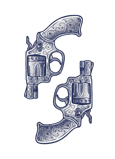 Ornate Revolver Duo Tattoo