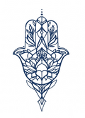 Hamsa Hand Floral Tattoo