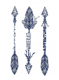 Boho Arrow Wanderlust Tattoo Set