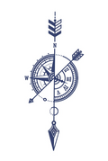 Compass Clock Arrow Tattoo