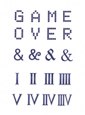 Game Over & Roman Numerals Tattoo Set