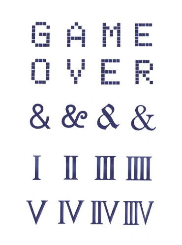 Game Over & Roman Numerals Tattoo Set