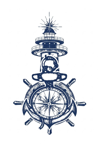 Lighthouse Anchor & Compass Tattoo