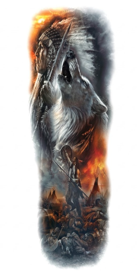 Native Spirit Wolf Sleeve