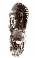 Native Chief Wolf Sleeve